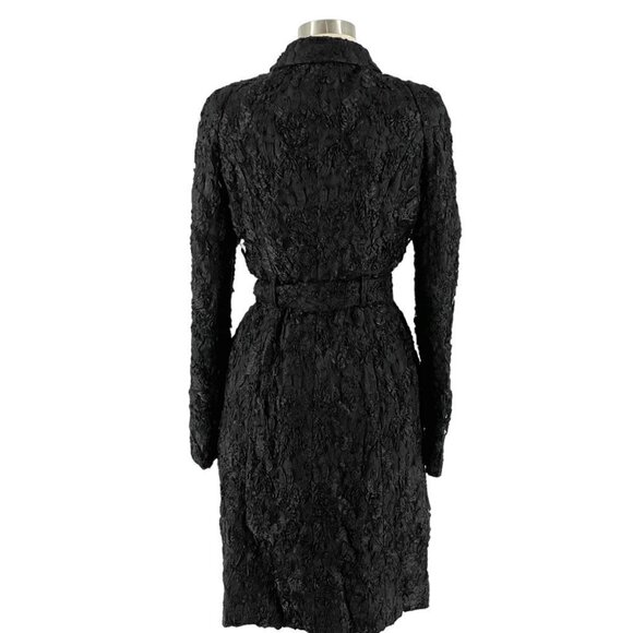 NWT Burberry Prorsum RARE Black Guipure Lace Belted Trench Coat Women's US 10 - Picture 3 of 13